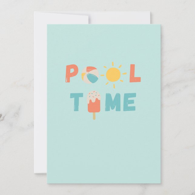 tiempo de pool. Invitaciones y Invitaciones (Anverso)