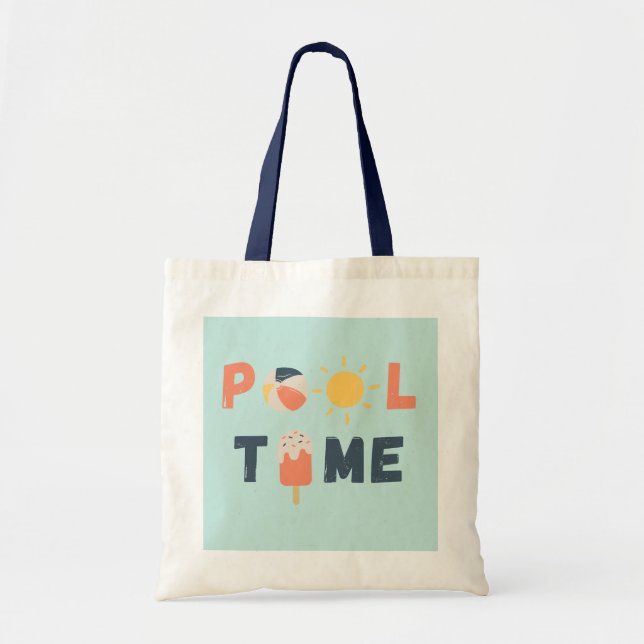 tiempo de pool. Piscina de playa de totes y bolsas (Frente)