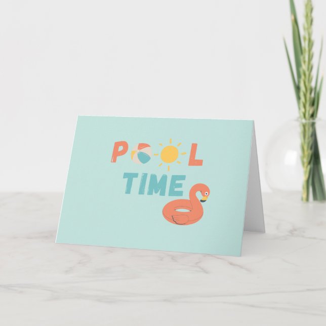 tiempo de pool. Tarjetas de felicitación de invita (Anverso)