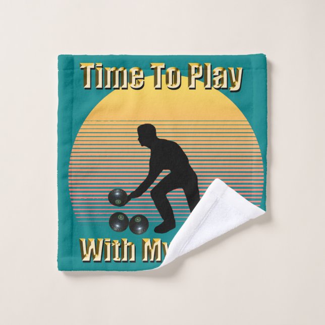 Tiempo de reproducción de bolos de césped verde az (Toallita)