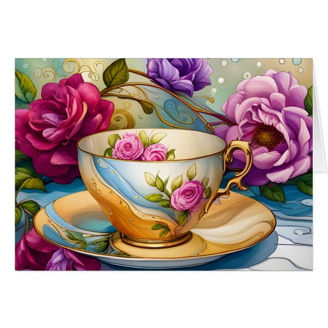 Tiempo de té - Arte de la Copa de té (Anverso (Horizontal))