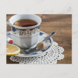 Tiempo de té Postal del té para el poscruce