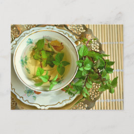 Tiempo de té Postal del té para el poscruce