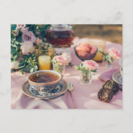 Tiempo de té Postal del té para el poscruce