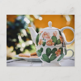 Tiempo de té Postal del té para el poscruce