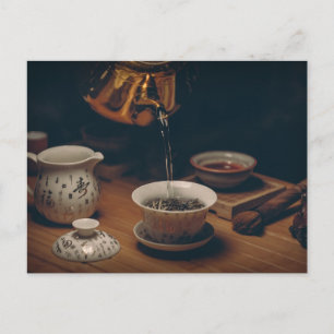 Tiempo de té Postal del té para el poscruce