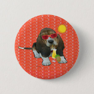 Tiempo de verano del torno basset del bebé botón S