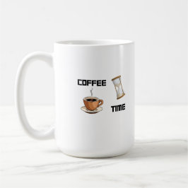 Tiempo del café con una taza de café en una taza d