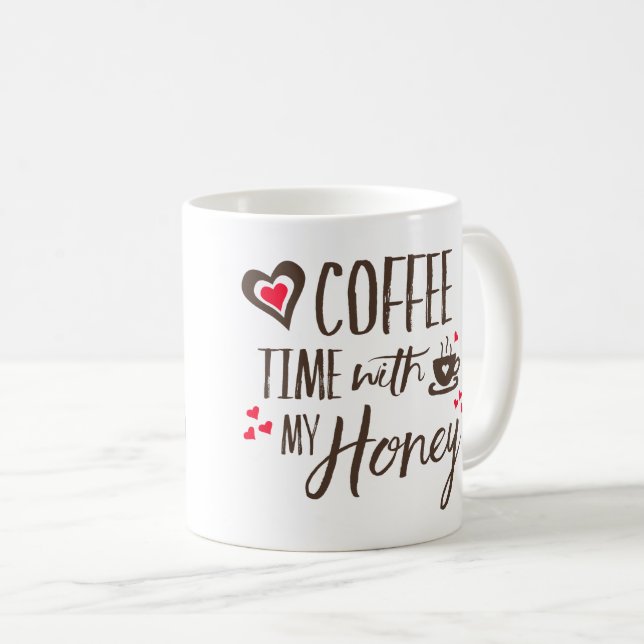 Tiempo del café del amor con mi taza de la miel (Anverso derecho)