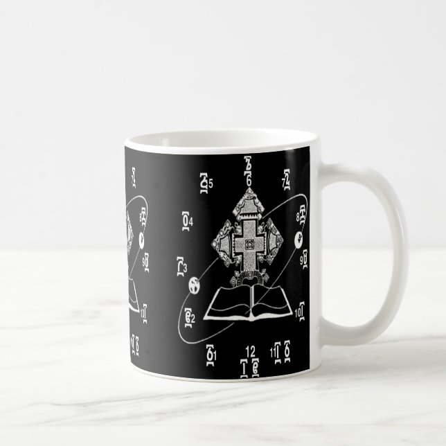 Tiempo etíope que dice la taza del reloj (Derecha)