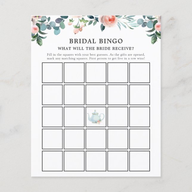 Tiempo para la tarjeta de juego de bingo de novia  (Anverso)