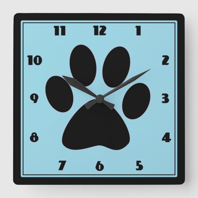 Tiempo para Mascotas Reloj de huella azul claro (Anverso)