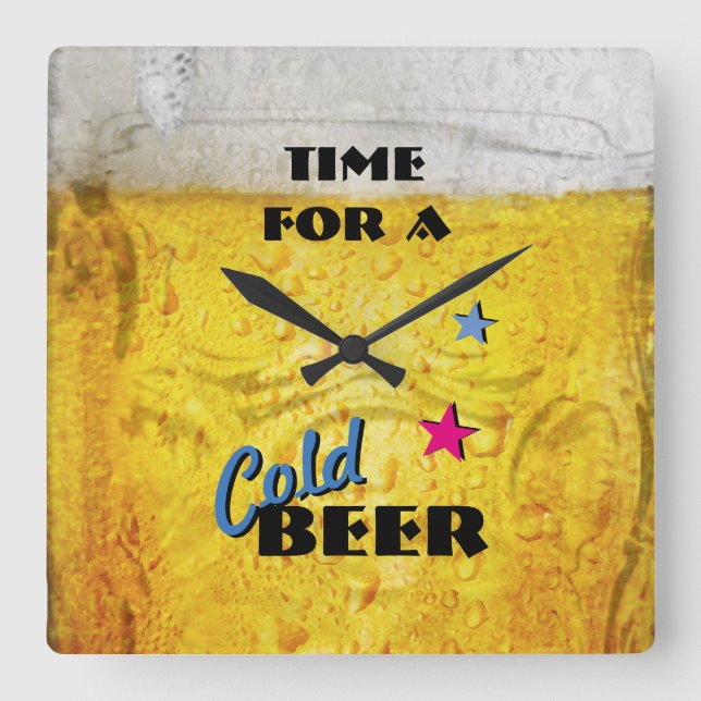 Tiempo para un reloj de pared de cerveza fría (Anverso)