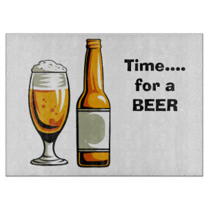 Tiempo para una tabla de corte de cerveza