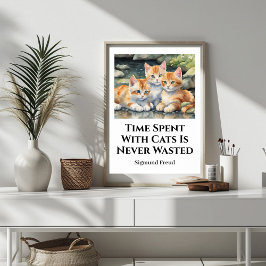 Tiempo Pasado Con Gatos Lindo Póster Motivacional
