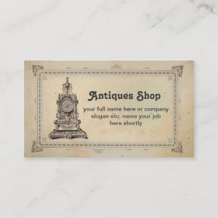 tienda de antigüedades o tarjeta de visita de los