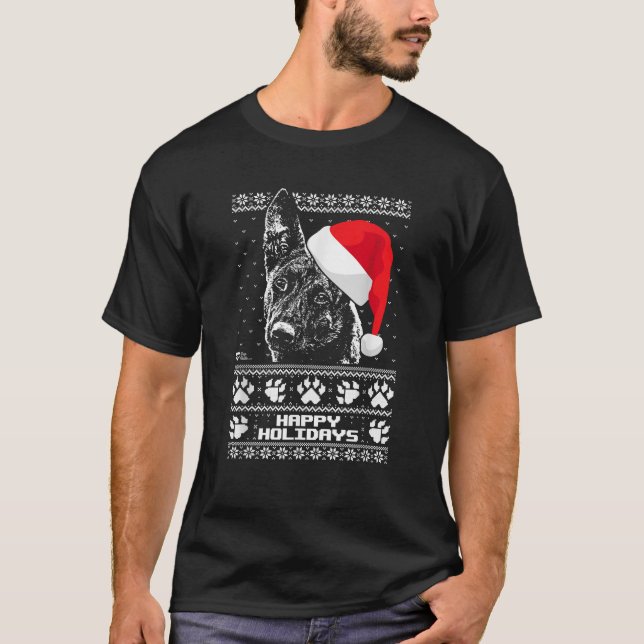 Tienda de camisetas de Navidad para pastor holandé (Anverso)