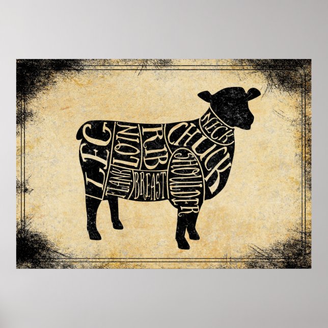 tienda de carnicería arte impresión logia de caza  (Frente)