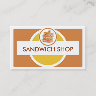 Tienda de emparedados simples tarjetas de visita a