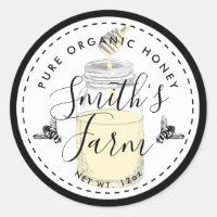Tienda de granja miel Etiqueta del frasco para peq