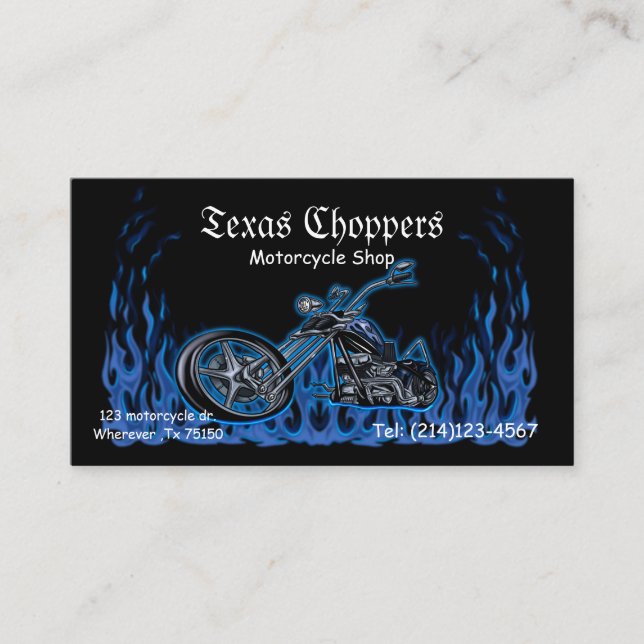 Tienda de motocicletas Standard, tarjeta de visita (Anverso)