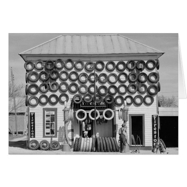 Tienda de neumáticos Firestone, 1940 (Anverso (Horizontal))
