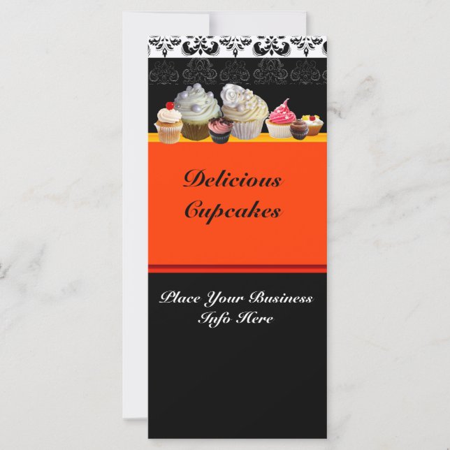 TIENDA DE POSTRES DE CUPCAKES DELICIOSOS, Naranja  (Anverso)