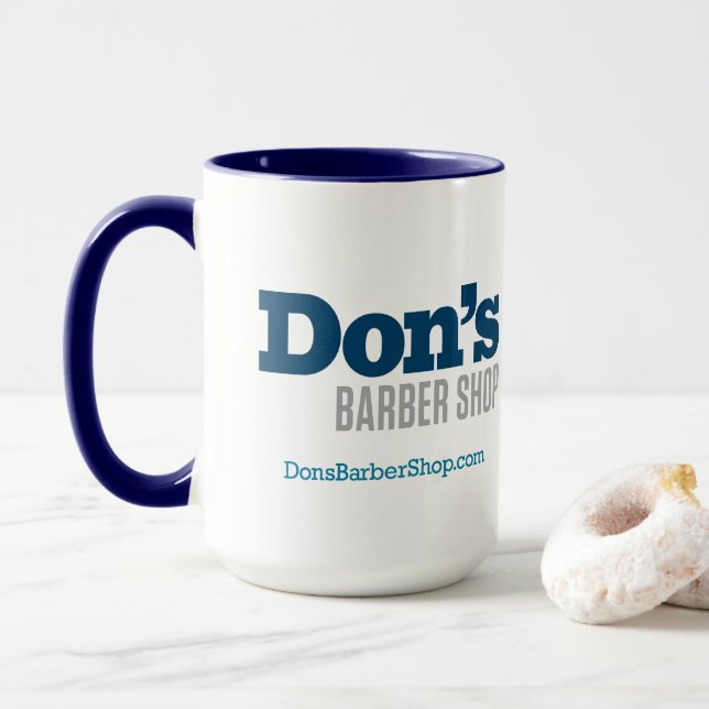 Tienda Don's Barber - taza de café azul (Con donut)
