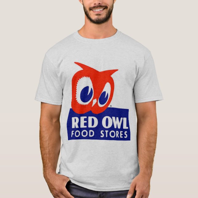 Tiendas de alimentos de búho rojo - camiseta con l (Anverso)
