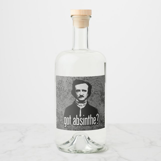 ¿tiene absinthe? etiqueta del frasco de licor (Anverso)