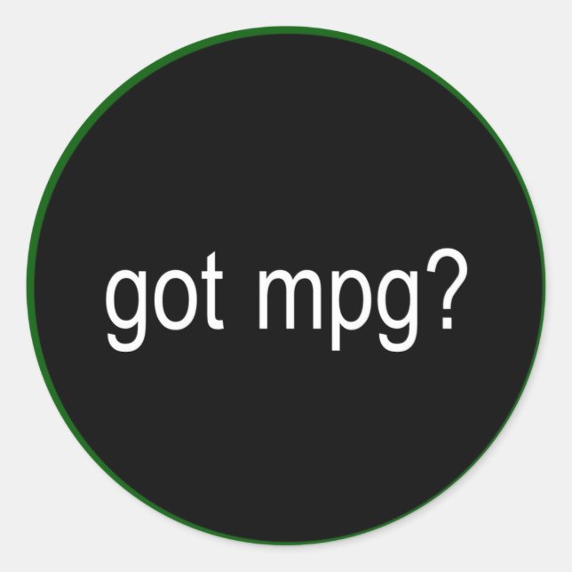 ¿tiene calcomanía de coche de mpg? (Anverso)