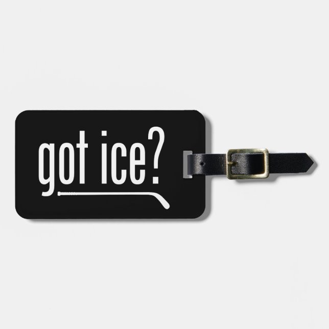 ¿tiene hielo? etiqueta de equipaje (hockey) (Frente Horizontal)