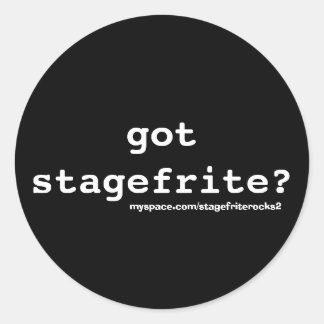 ¿tiene stagefrite? pegatina redonda