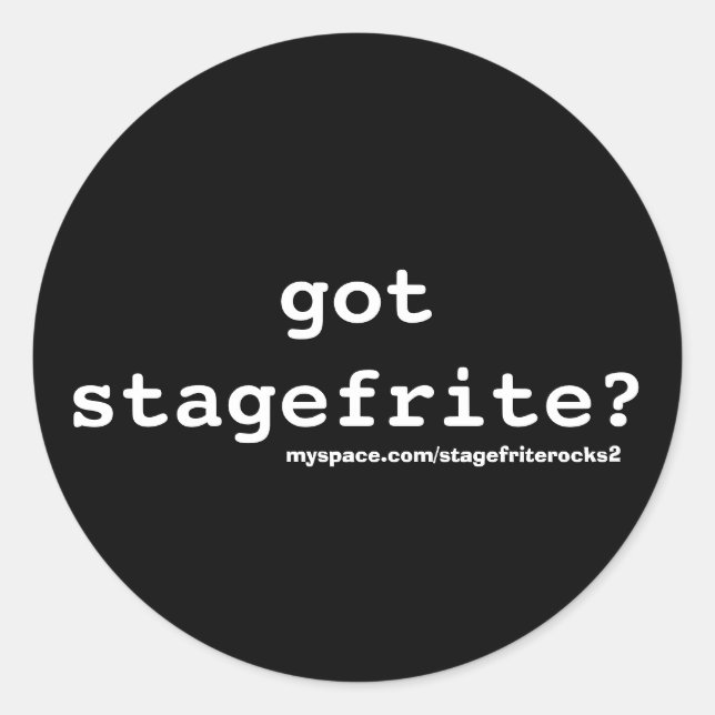 ¿tiene stagefrite? pegatina redonda (Anverso)