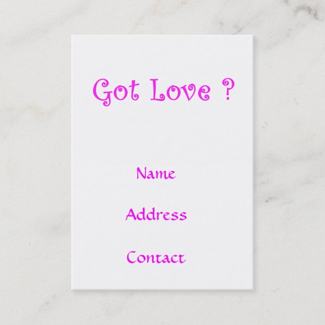 ¿Tienes amor? - tarjetas de negocios (Anverso)
