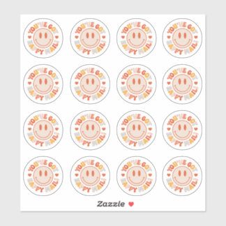 Tienes feliz hoja de Pegatinas de Mail Groovy Smil