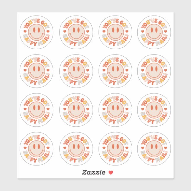 Tienes feliz hoja de Pegatinas de Mail Groovy Smil (Hoja)