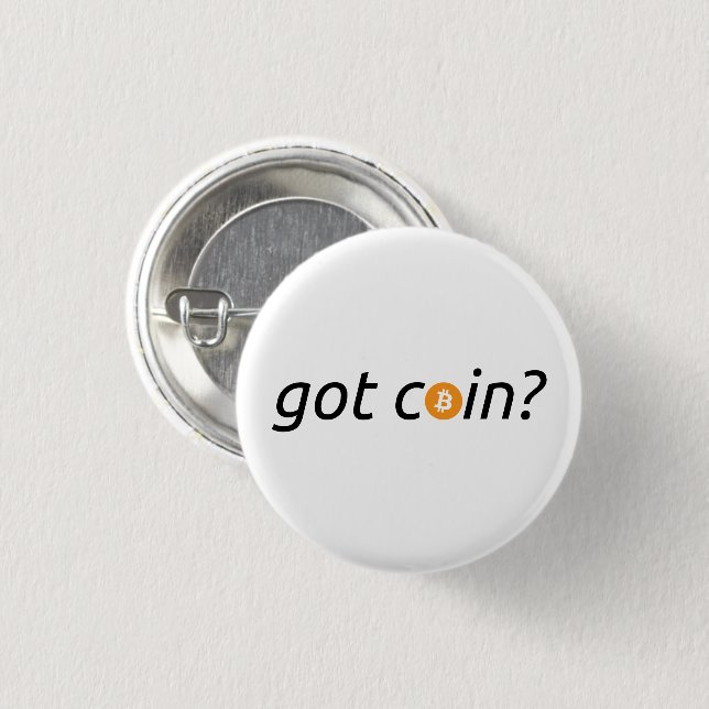 “¿tienes moneda?” Bitcoin BTC | Botón (Anverso y reverso)