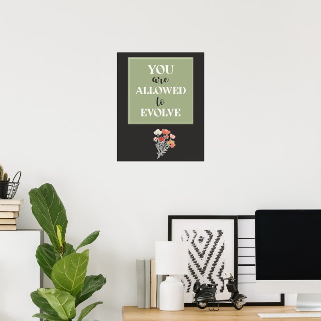 Tienes permitido evolucionar | Arte de pared moder (Oficina en casa)