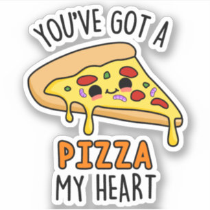 Tienes un Pegatina de Pizza My Heart Cute Pizza Pu