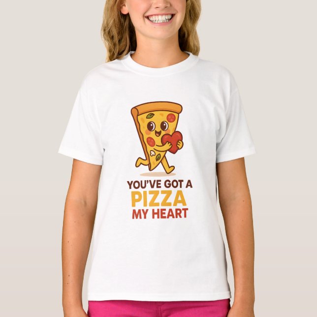 Tienes una pizza, mi camiseta del corazón, Pizza L (Anverso)