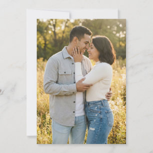 Tierna Invitación de Boda en Beige Casual con Foto