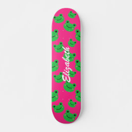 tierno patrón de rana rosa Skateboard