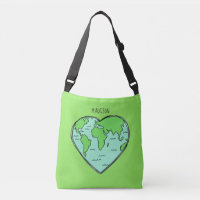 Tierra Amor nombre personalizado y bolsas de color