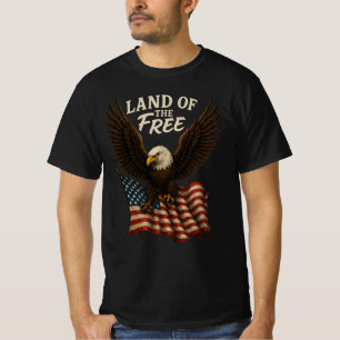 Tierra de la camiseta del águila calva libre