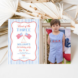 Tierra de los Tres Invitación para Cumpleaños 3 Ni