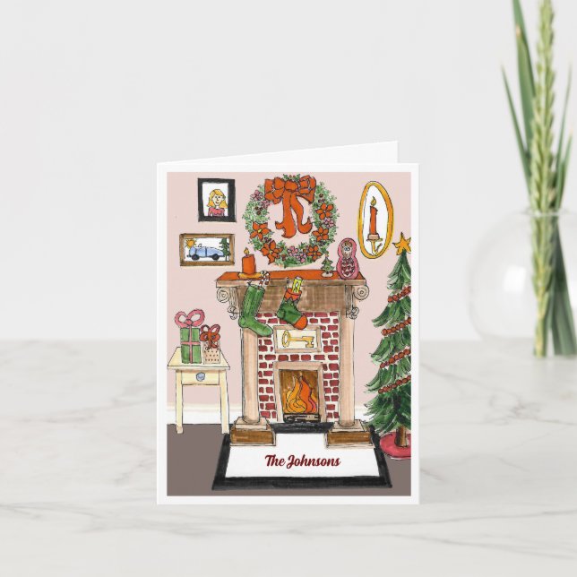 Tierra de navidades con tarjeta de vacaciones pleg (Anverso)