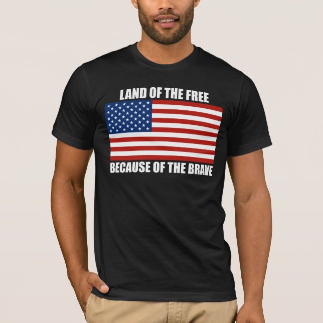 Tierra del libre debido a la camiseta valiente (Anverso)