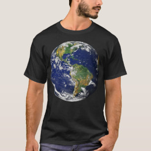 TIERRA del PLANETA de la camiseta negra para