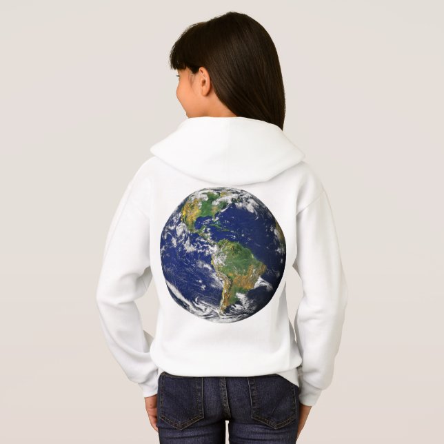 TIERRA del PLANETA de la sudadera con capucha de (Reverso completo)